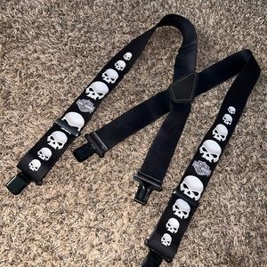 Authentic Harley Davidson skull suspenders